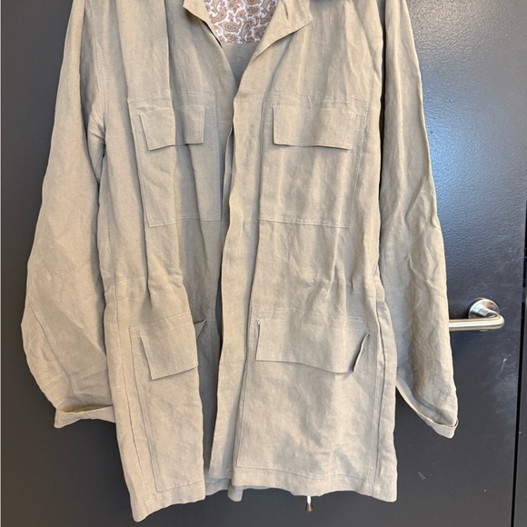 Thomas Jeffrey M Mint condition linen Men's Casual Beige Shirt Jacket- EUC - Picture 5 of 14